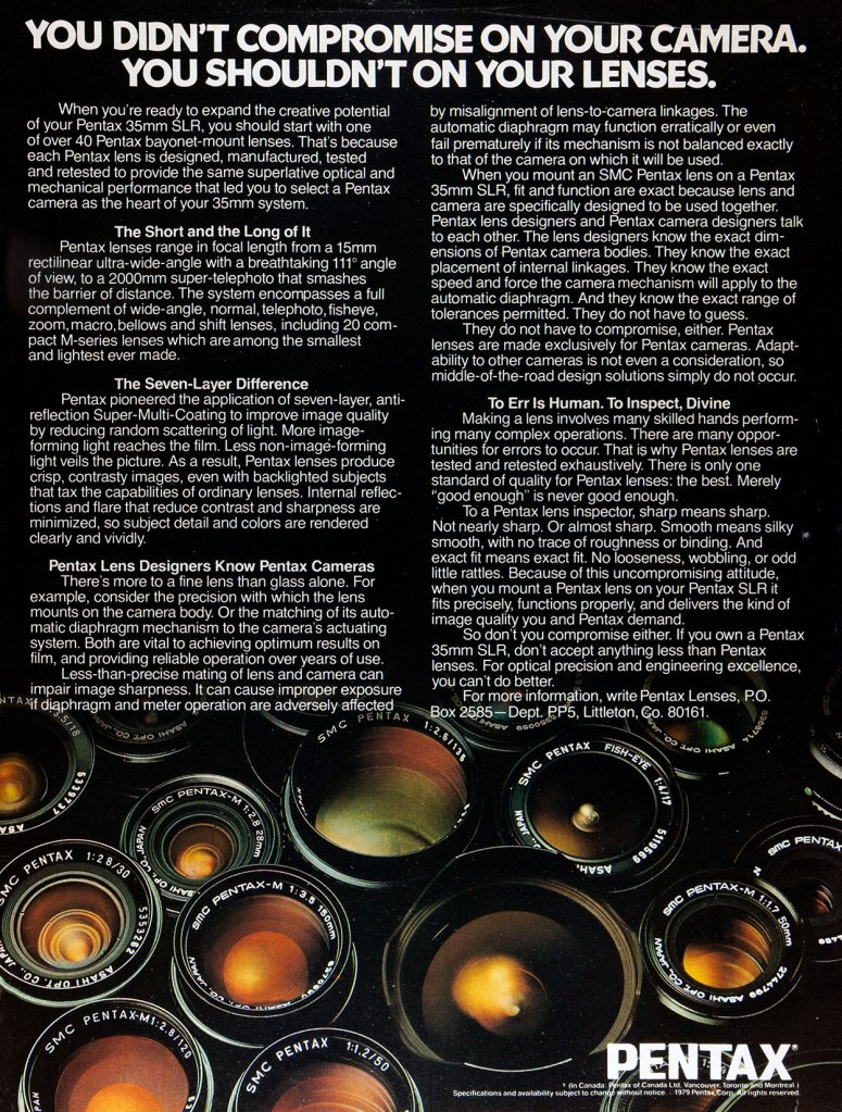 1980 Pentax Lenses ad