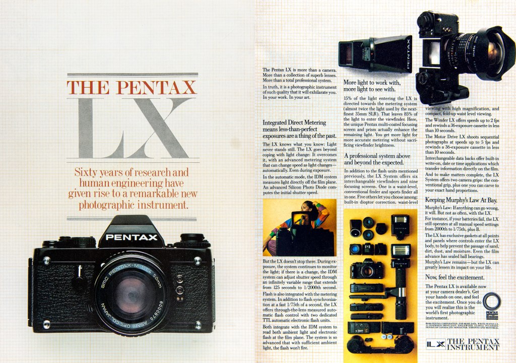 1981 Pentax LX camera ad