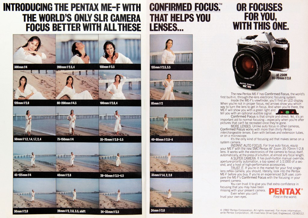 1982 Pentax ME-F camera ad
