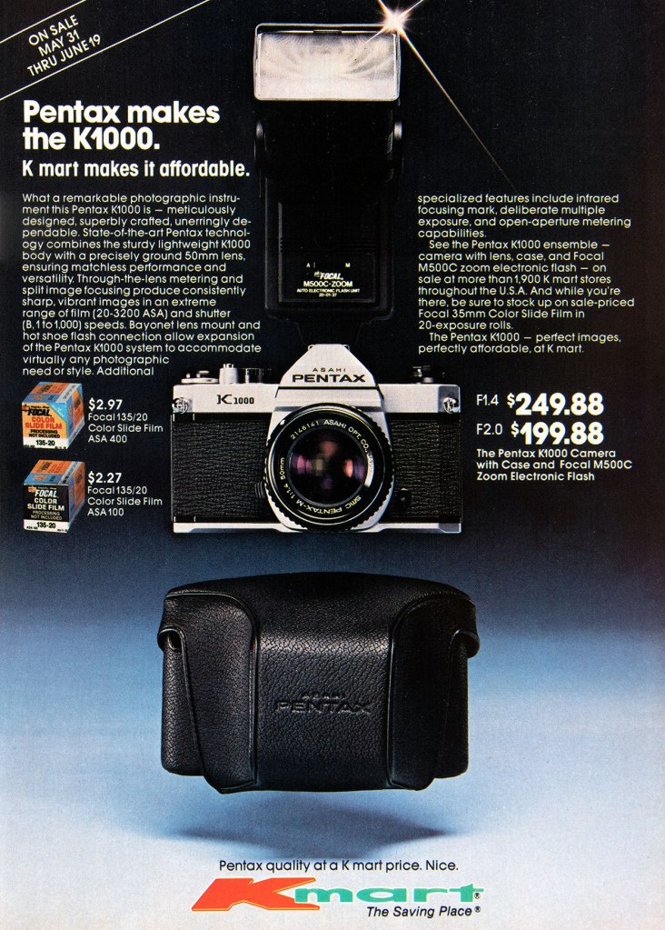 1982 K-Mart Pentax K1000 ad