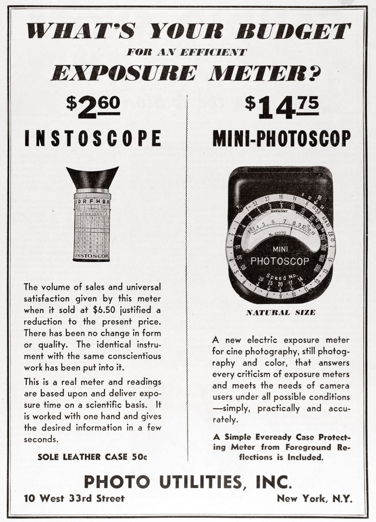 1937 Instoscope meter ad