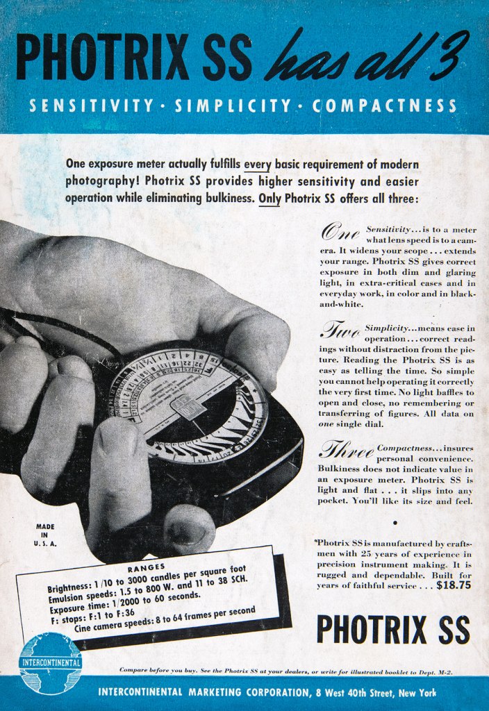 1940 Photrix SS meter ad