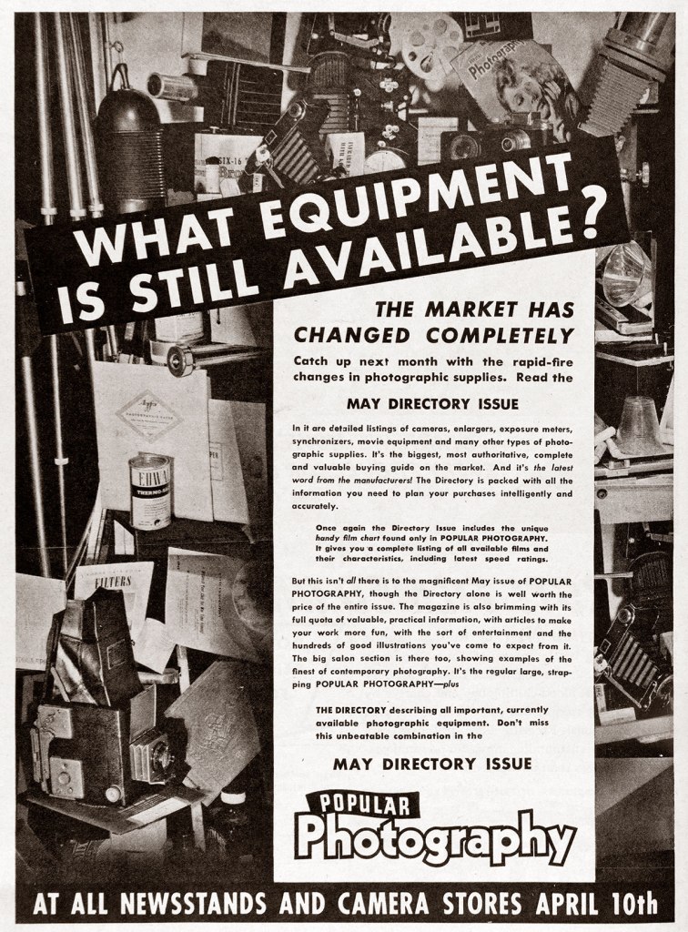 1942 Popular Photography Magazine ad