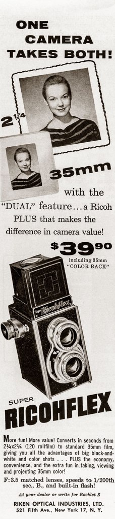 1957 Ricoh Ricohflex camera ad
