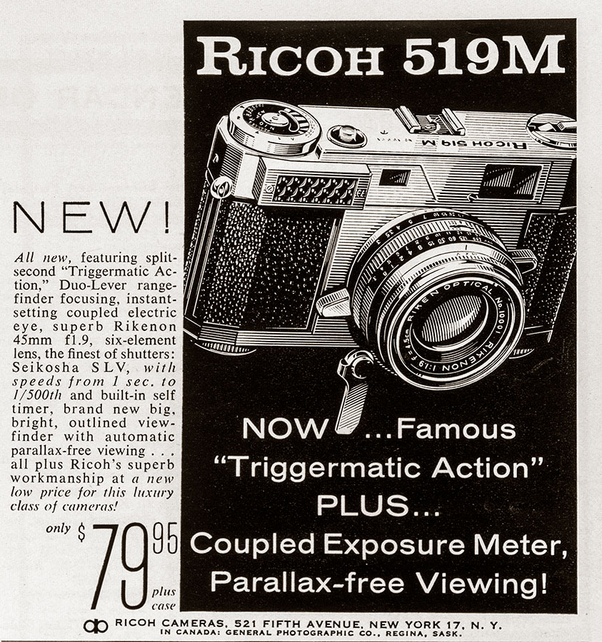 1959 Ricoh 519M camera ad