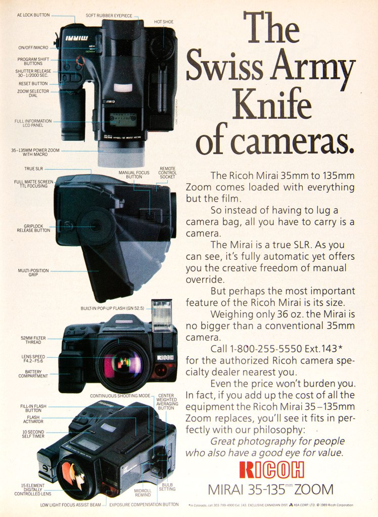 1989 Ricoh Mirai camera ad