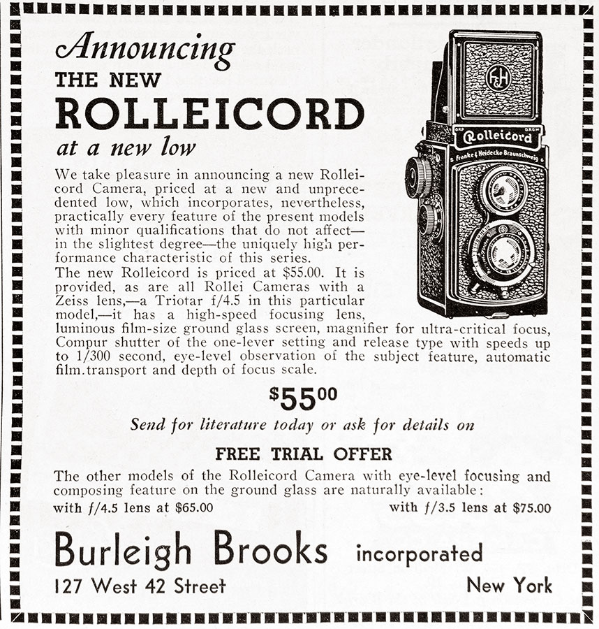 1937 Rolleicord camera ad