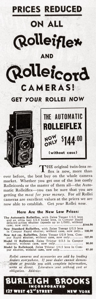 1940 Rolleiflex camera ad