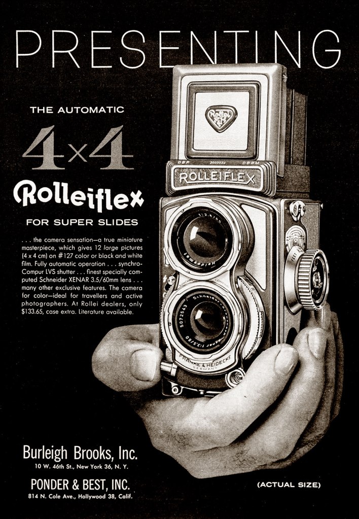 1957 Rollei 4x4 Baby Rollei camera ad