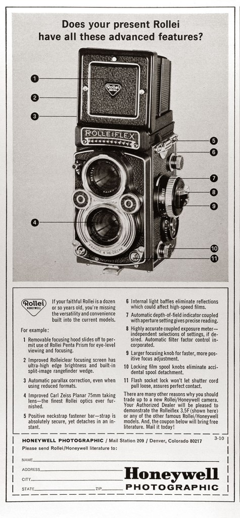 1965 Rolleiflex camera ad