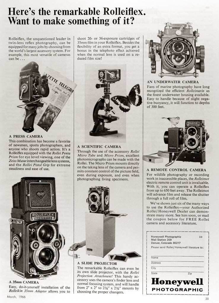 1966 Rolleiflex camera ad