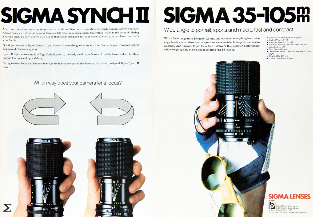 1983 Sigma lens ad