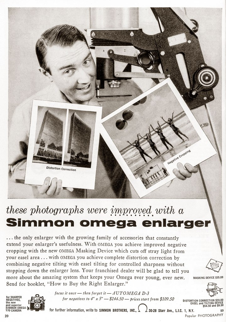 1957 Omega Enlarger ad