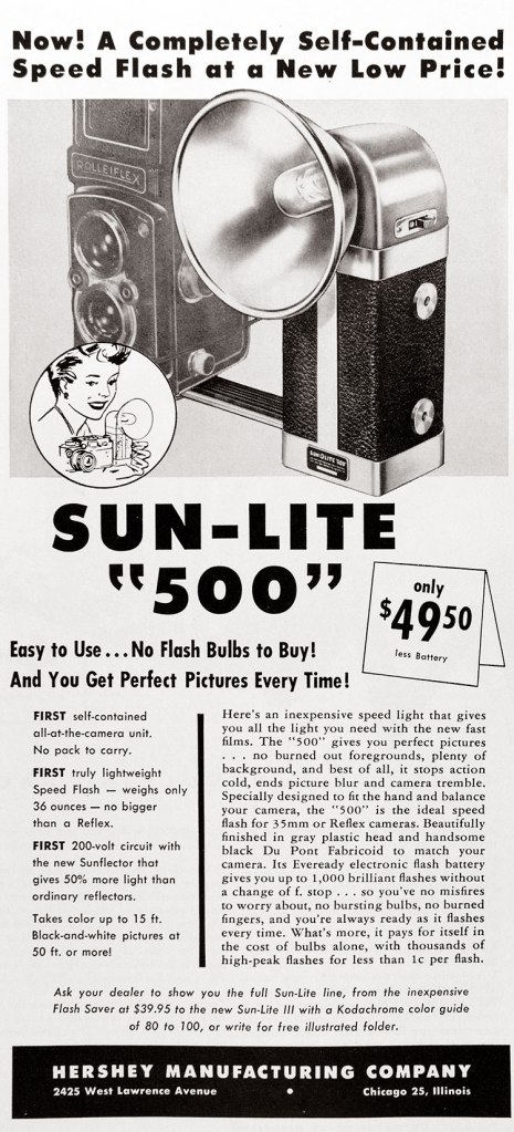 1956 Sun-Lite 500 Flash ad