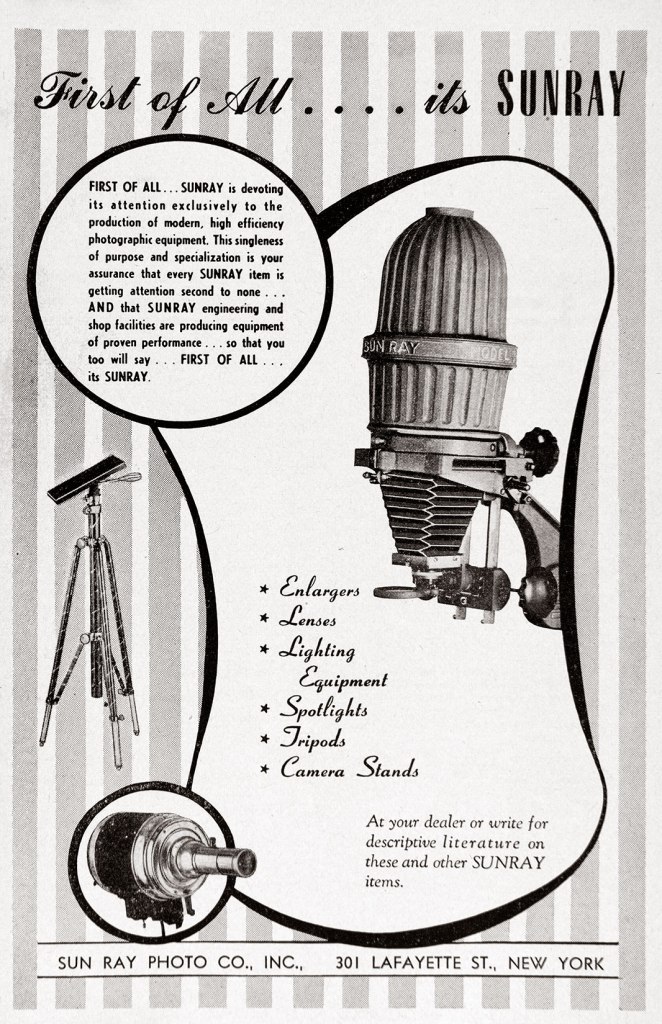 1946 Sunray enlarger ad