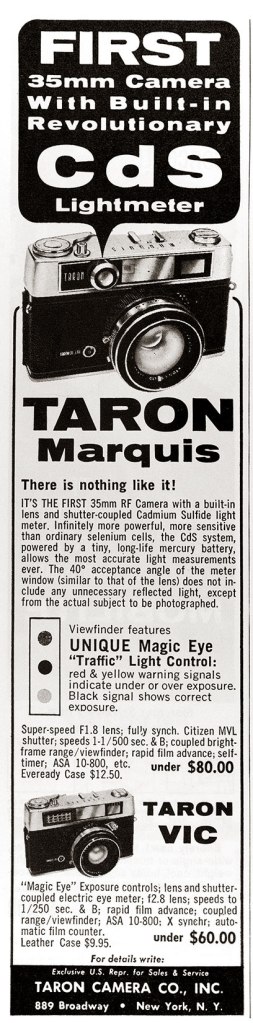 1962 Taron Marquis camera ad