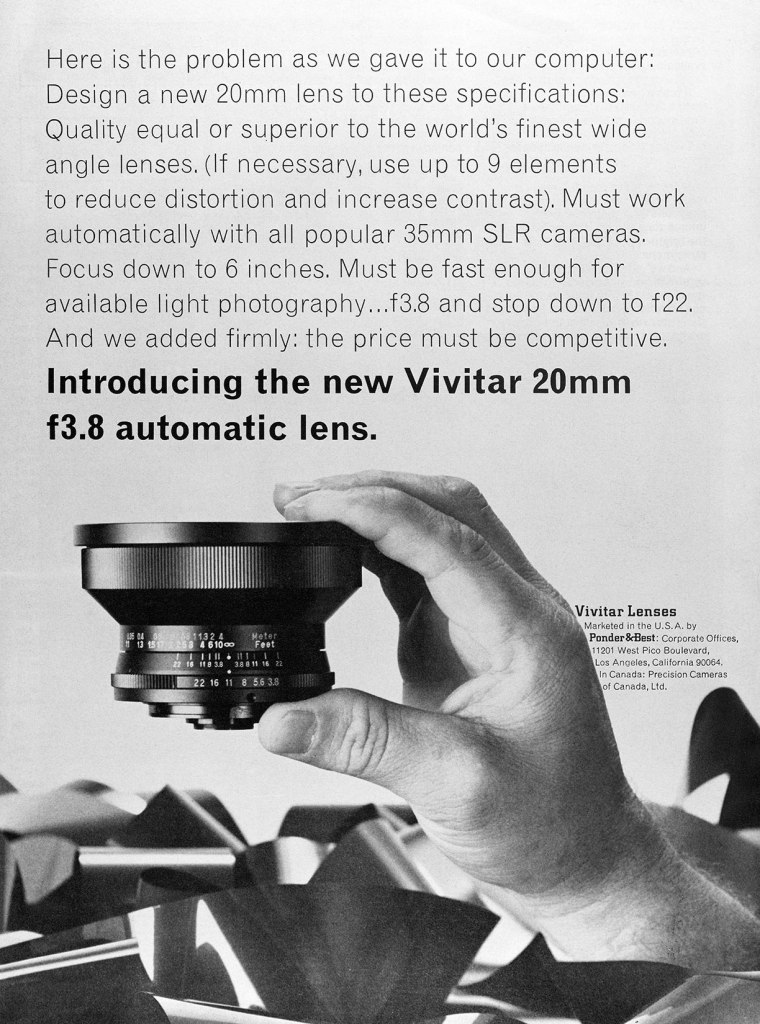 1969 Vivitar lens ad