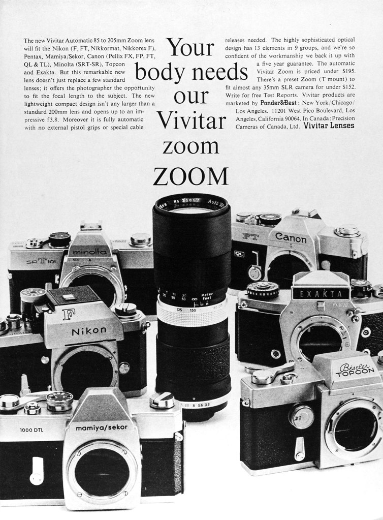 1970 Vivitar Lenses ad