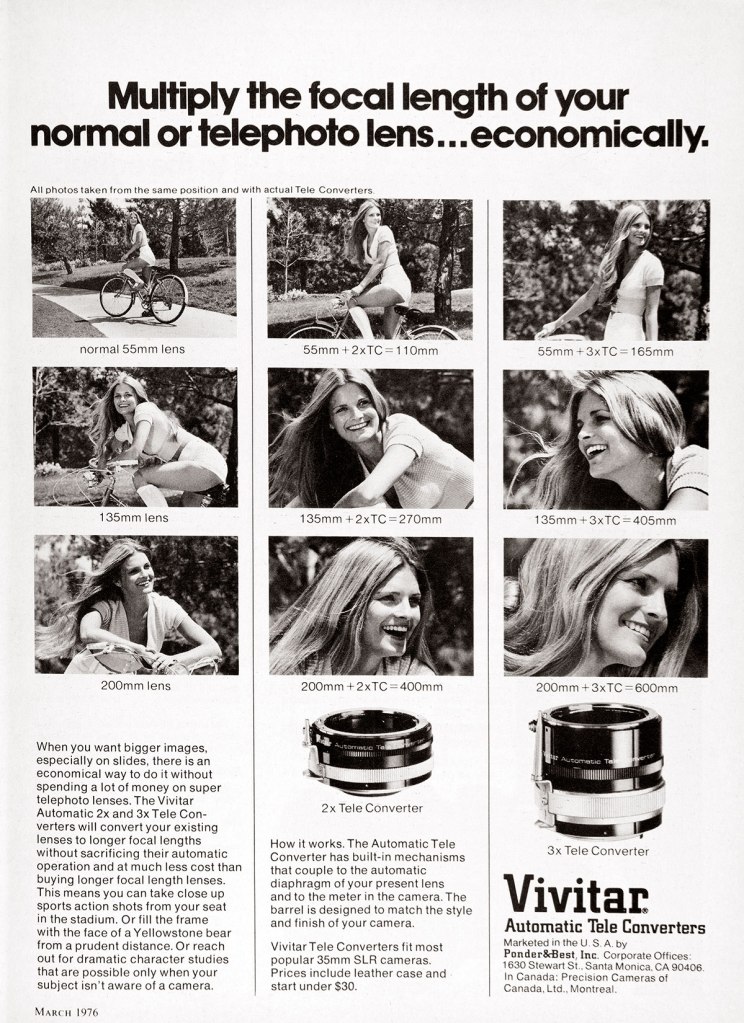 1976 Vivitar Lenses ad