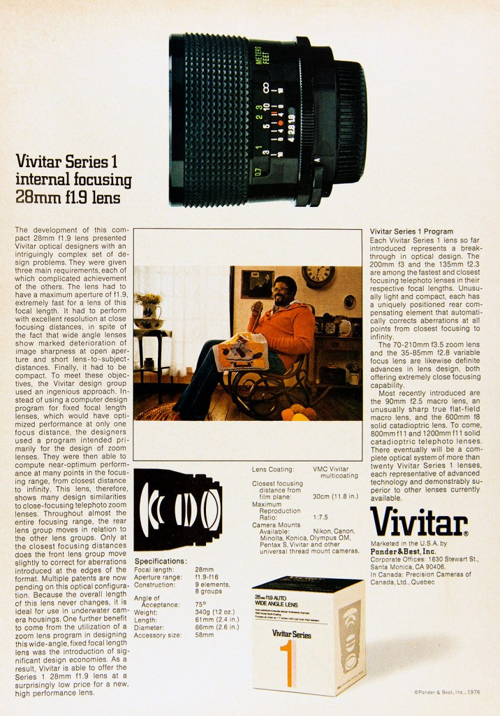 1977 Vivitar Lenses ad