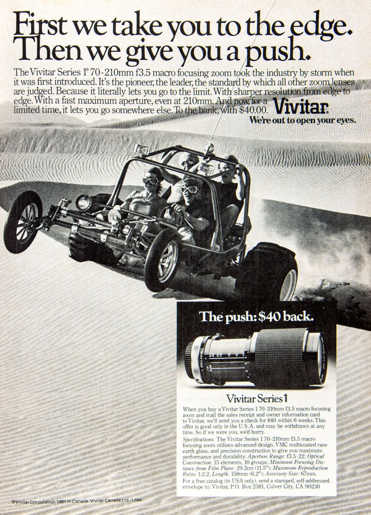 1981 Vivitar Lenses ad