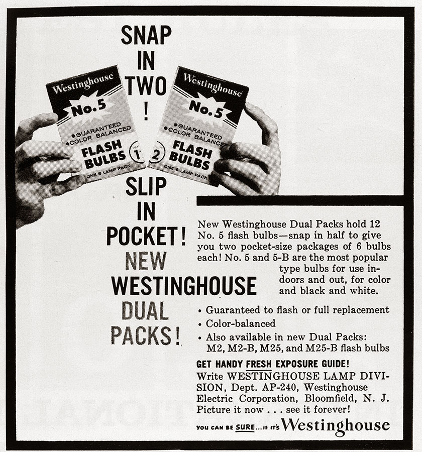 1960 Westinghouse flashbulbs ad