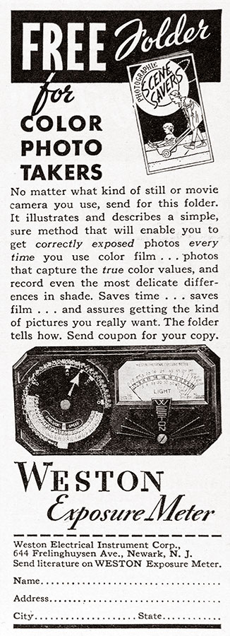 1937 Weston Lightmeter ad