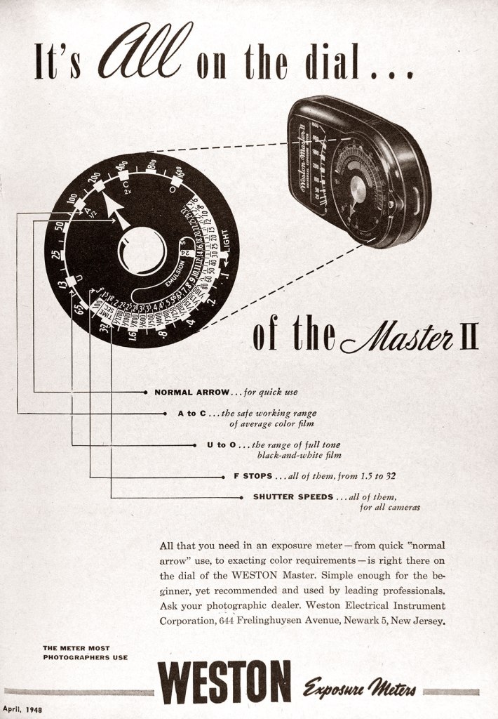 1948 Weston Lightmeter ad
