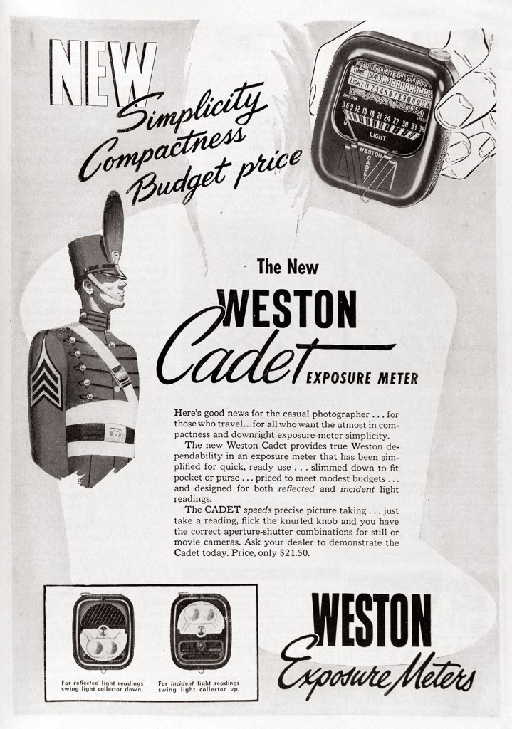 1949 Weston Lightmeter ad