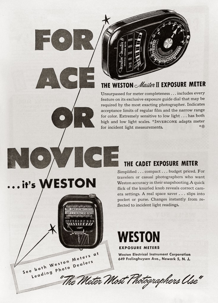 1950 Weston Lightmeter ad