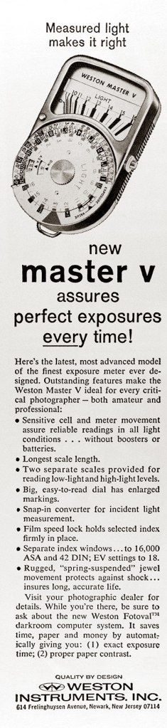 1965 Weston Lightmeter ad