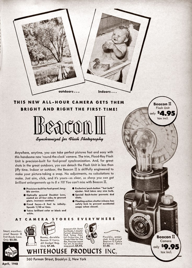 1948 Whitehouse Beacon II camera ad