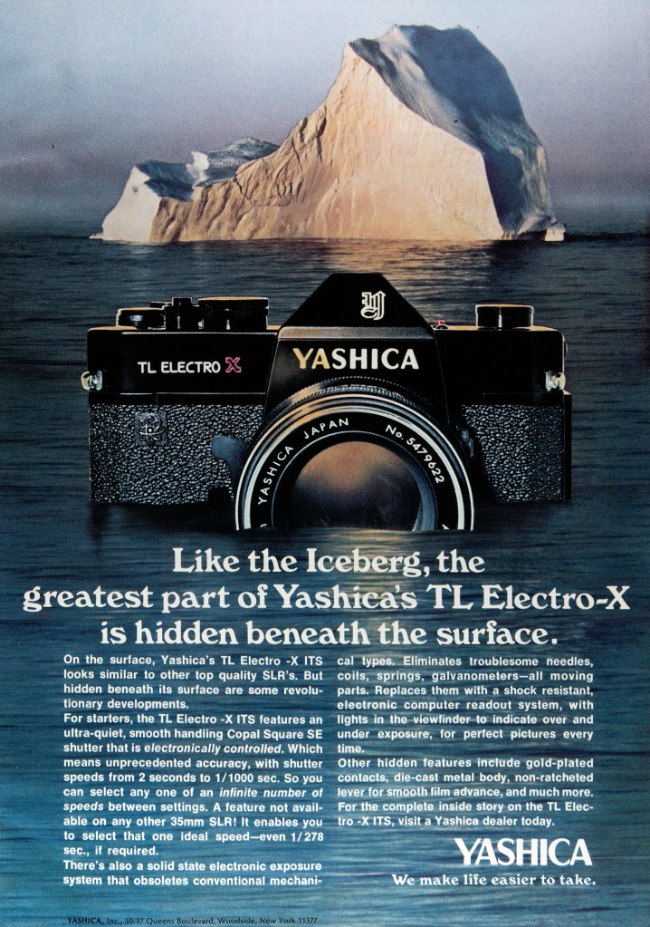 1971 Yashica TL Electro-X camera ad