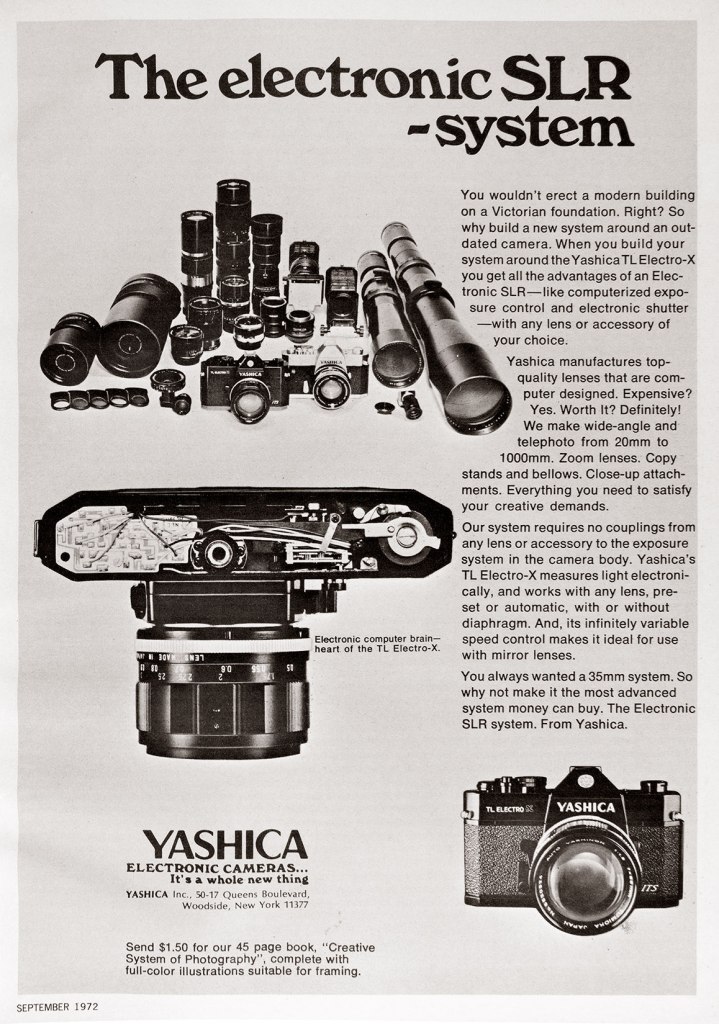 1972 Yashica TL Electro-X camera ad