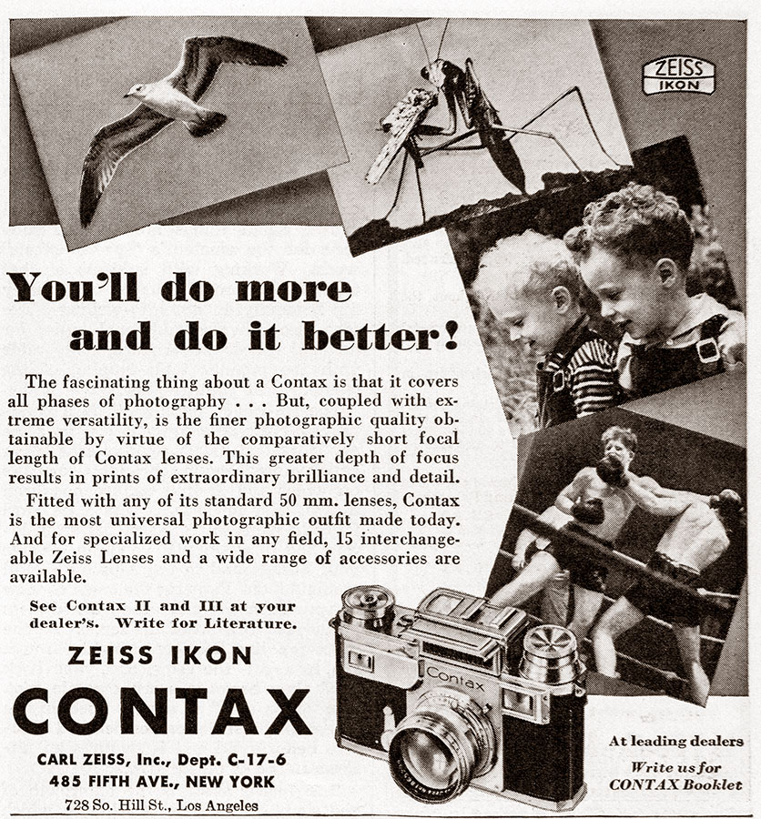 1939 Contax camera ad