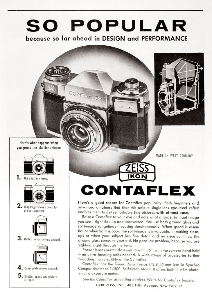 1956 Contaflex camera ad