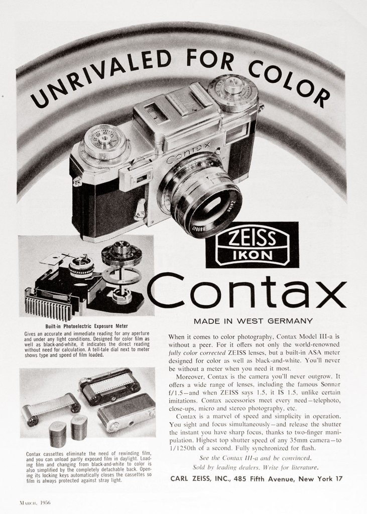 1956 Contax camera ad
