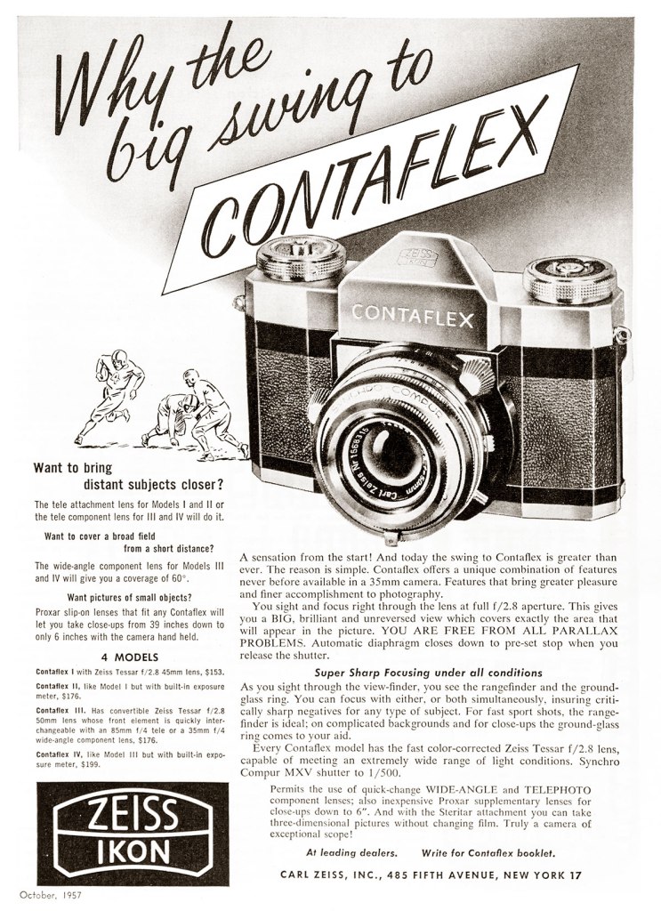 1957 Contaflex camera ad