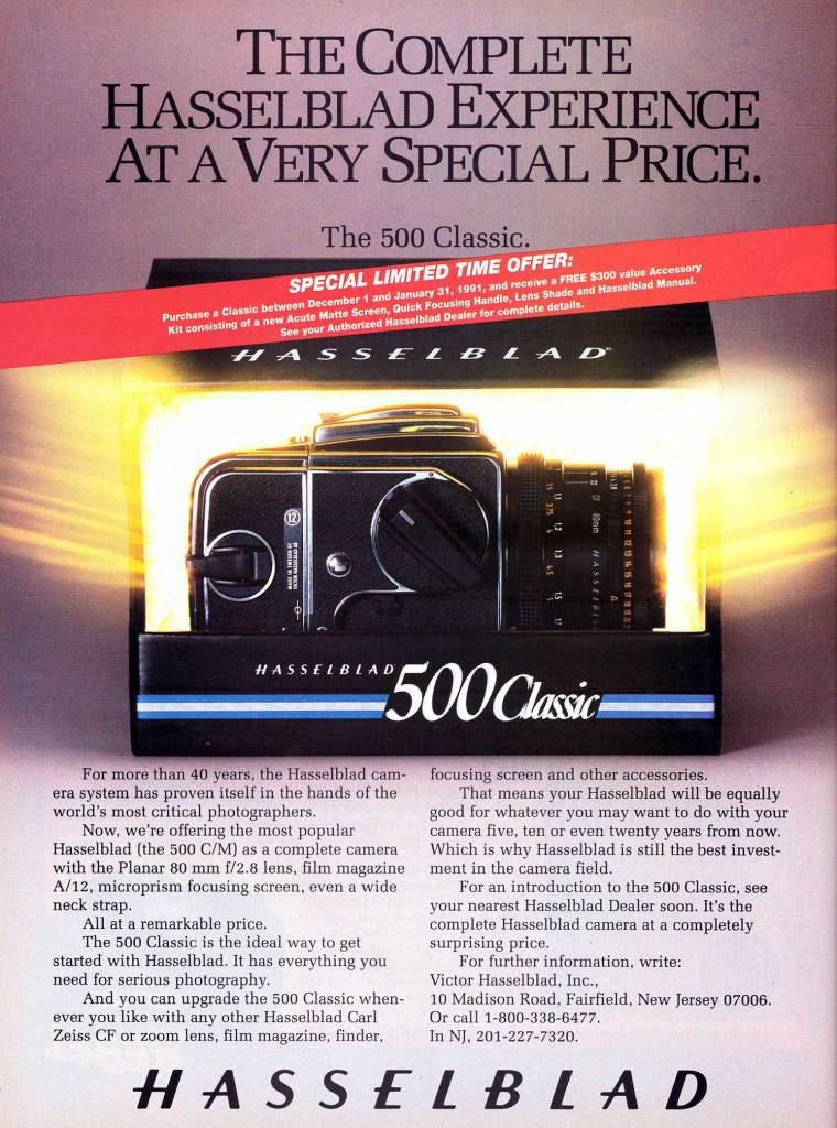 1991 Hasselblad 500 Classic ad