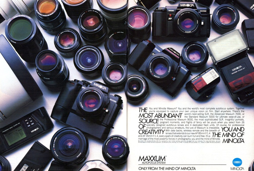 1988 Minolta Maxxum system ad