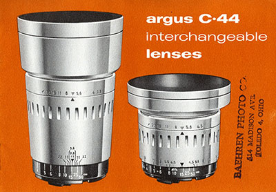 Argus C-44 Interchangeable Lenses manual